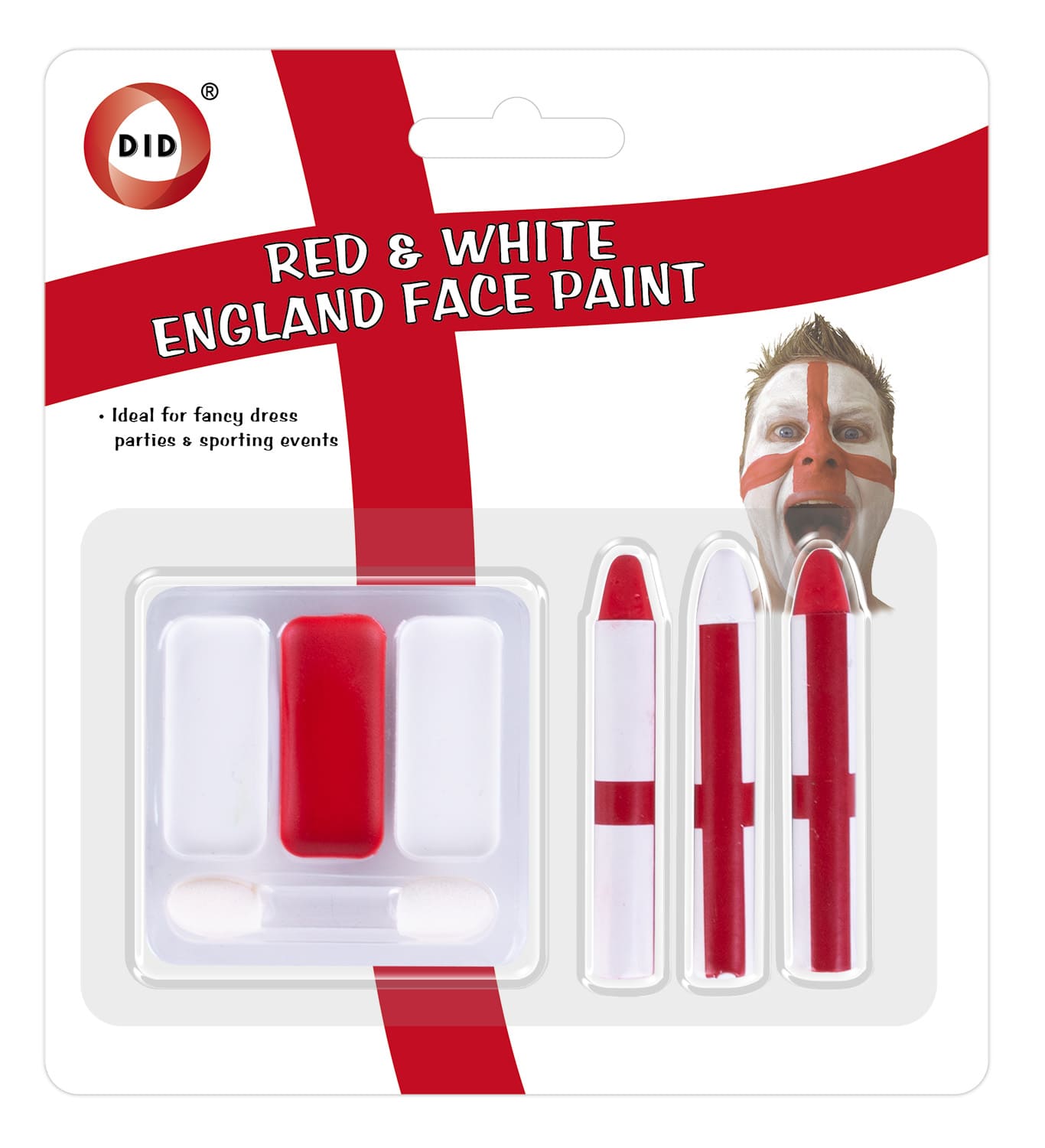 Red & White England Face Paint