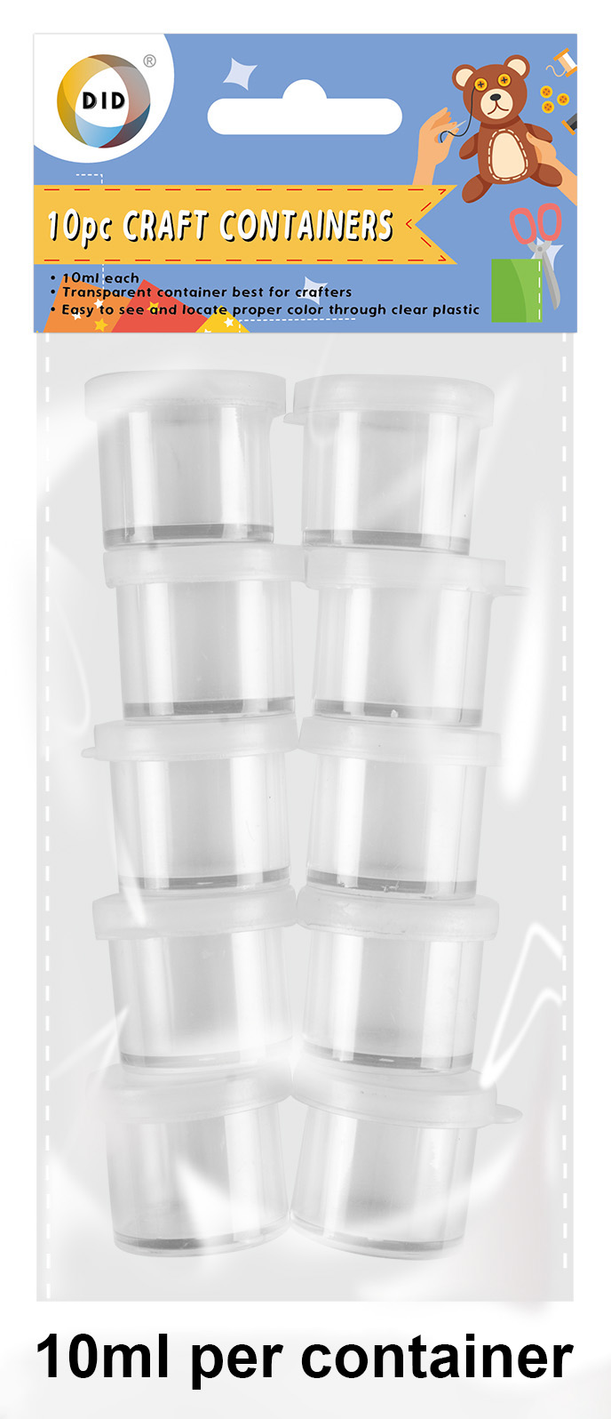 DecorRack 40 Plastic Mini Containers with Lids, 0.5oz, Craft Storage  Containers for Beads, Glitter, Slime, Paint or Seed Storage, Small Clear  Empty