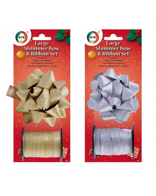 Large Shimmer Bow & Ribbon Set