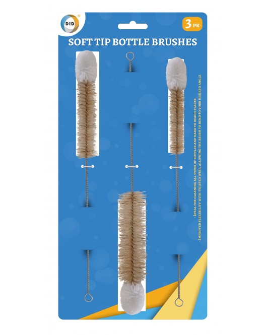 3pc Soft Tip Bottle Brushes