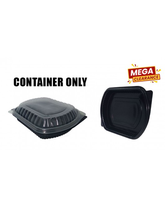 50pc Pp 1 Section Black Microwave Food Containers 22G