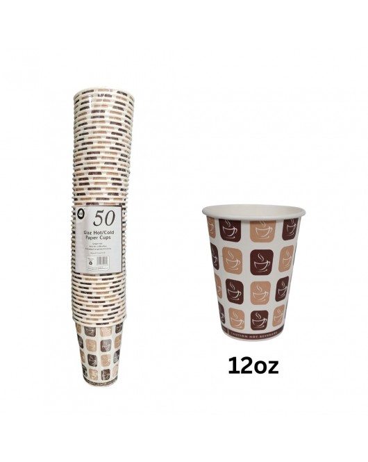 50pc 12oz Hot/Cold Paper Cups 