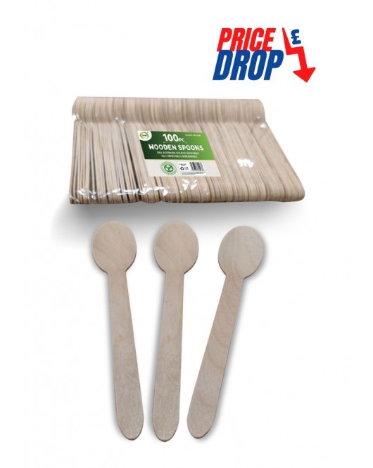 100pc Wooden Spoons