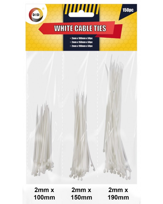 150pc White Cable Ties