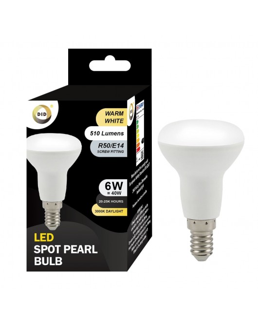 Warm White Led Spot Pearl Bulb 6W R50/E14