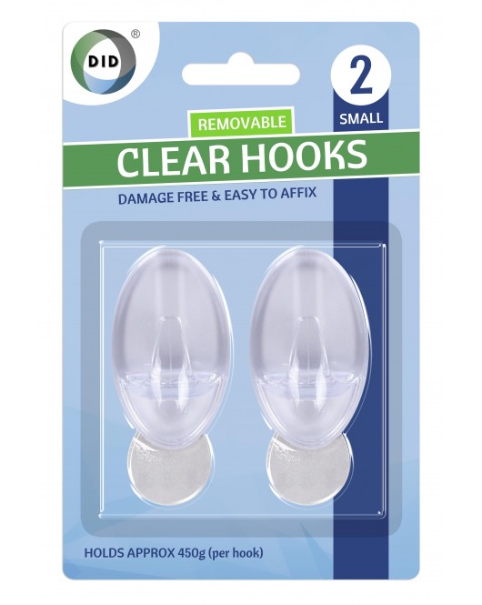 2Pk Small Clear Hooks