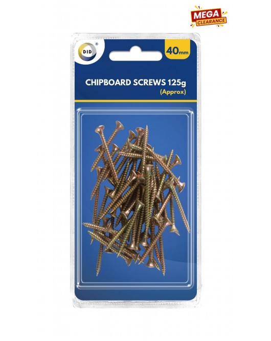 40mm Chipboard Screws 125G