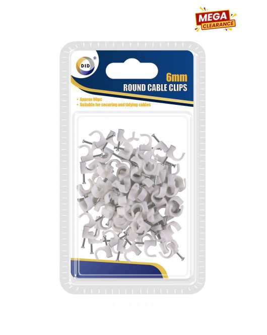 6mm Round Cable Clips