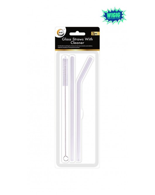 2pc Glass Straws with Cleaner