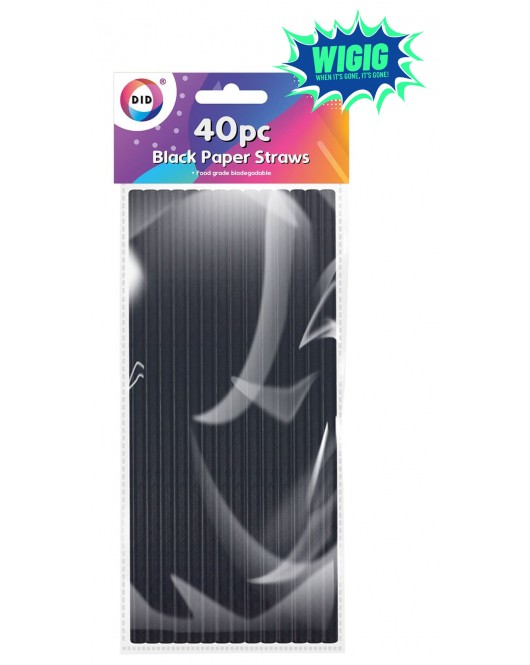 40pc Black Paper Straws