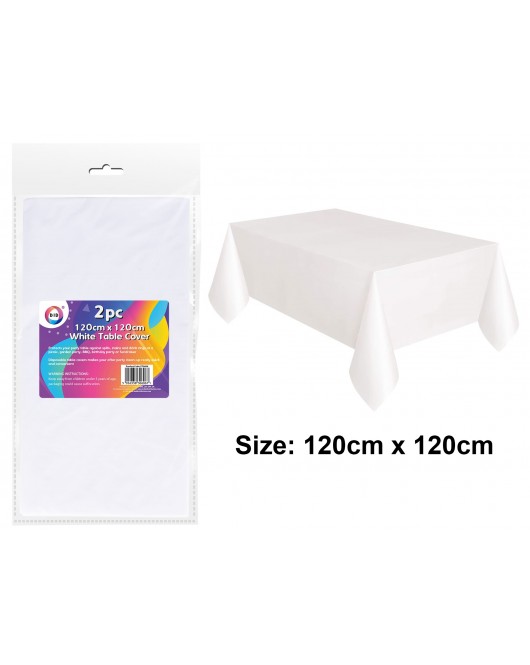 2pc 120cmx120cm White Table Cover