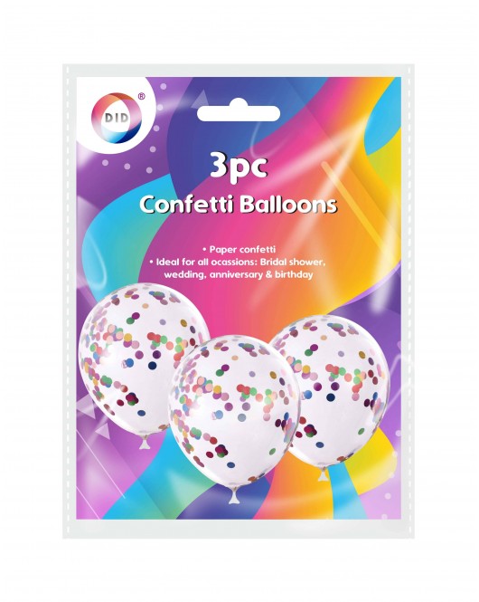 3pc Confetti Balloons