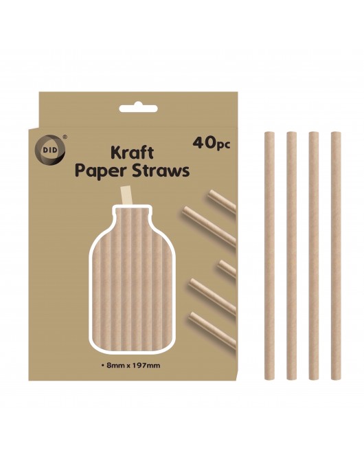 40pc Kraft Paper Straws
