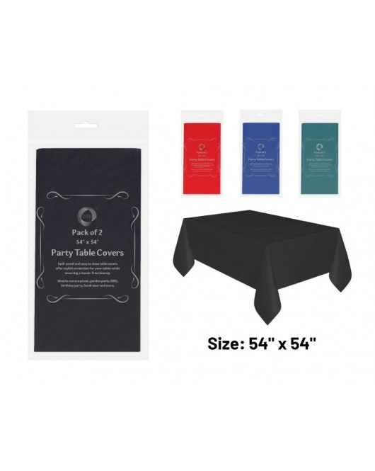 2pc 54” x 54” Table Covers - Assrt Colours