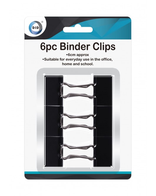 6pc Binder Clips