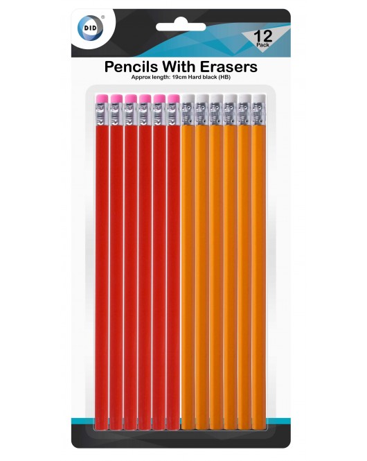 12pc Pencils with Erasers