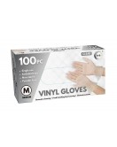 100pc Medium Powder Free Clear Vinyl Gloves