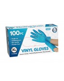 100pc x-Large Powder Free Blue Vinyl Gloves