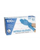 100pc Large Powder Free Blue Nitrile Gloves