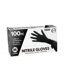 100pc Medium Powder Free Black Nitrile Gloves