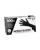 100pc Large Powder Free Black Nitrile Gloves