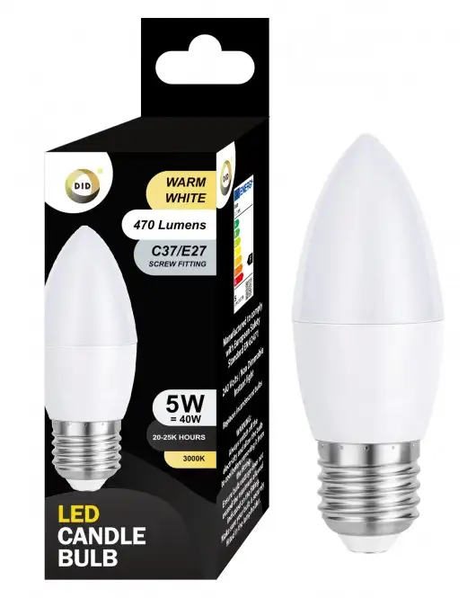 E27 led candle on sale bulb warm white